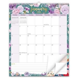 Vertical Wall Calendar 18 Months Hanging Jun. 2025-Dec. 2026 Floral 14"x11.5" s3